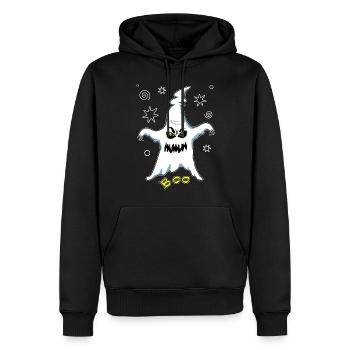 Gespenst Geist - Männer Premium Bio Hoodie - Schwarz - Vorne - Nico (187cm)