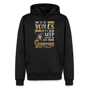 Jardin nain - Sweat à capuche Premium bio Homme - noir - Devant - Nico (187cm)