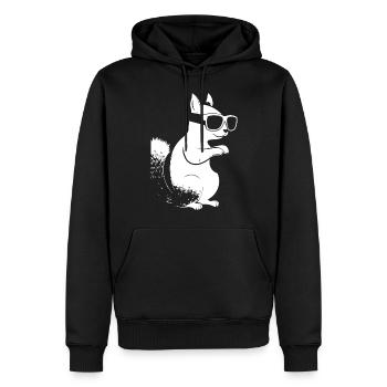 Funny Squirrel Wearing Sunglasses Squirrels - Men’s Premium Organic Hoodie - black - Front - Nico (187cm)