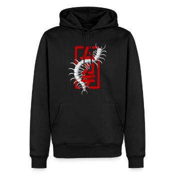 Centipede - Männer Premium Bio Hoodie - Schwarz - Vorne - Nico (187cm)