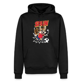 Fußball Spanien Hund Tier Fußballer Fan Team - Männer Premium Bio Hoodie - Schwarz - Vorne - Nico (187cm)