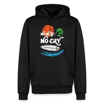 No Wave No Cry Surfing - Männer Premium Bio Hoodie - Schwarz - Vorne - Nico (187cm)