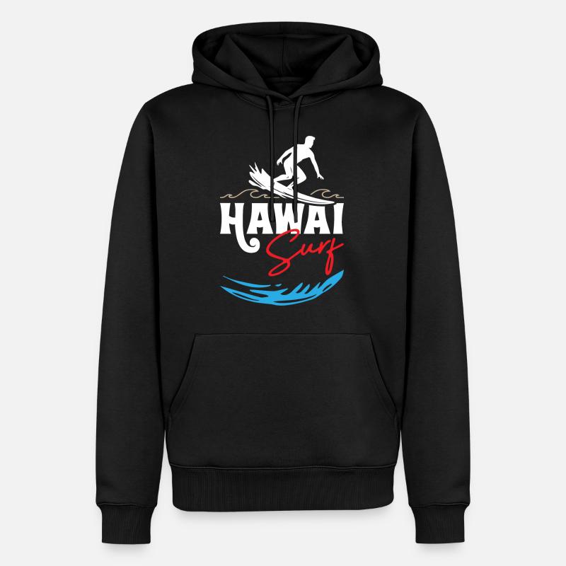 Hawaï Surf - Sweat à capuche Premium bio Homme - noir