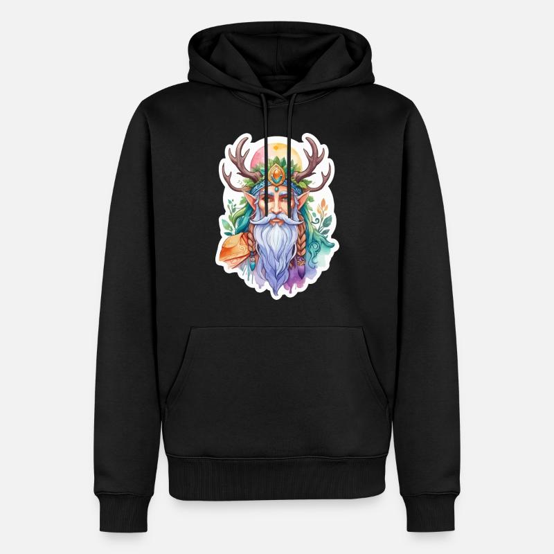 Aquarelles de druide - Sweat à capuche Premium bio Homme - noir