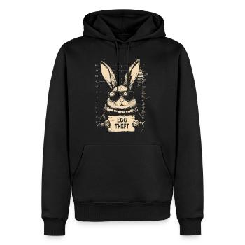 Hase Eierdieb Osterhase Mugshot Polizeifoto Ostern - Männer Premium Bio Hoodie - Schwarz - Vorne - Nico (187cm)