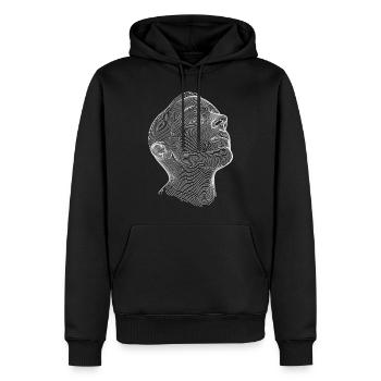 3d head - Men’s Premium Organic Hoodie - black - Front - Nico (187cm)