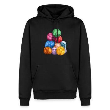 Lusitg Wolle Stricken Häkeln - Männer Premium Bio Hoodie - Schwarz - Vorne - Nico (187cm)