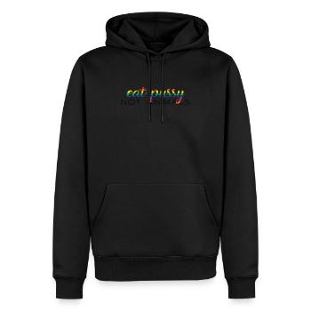 Eat pussy not animals - Sweat à capuche Premium bio Homme - noir - Devant - Nico (187cm)