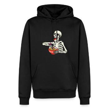 Ramen squelette d’Halloween - Sweat à capuche Premium bio Homme - noir - Devant - Nico (187cm)