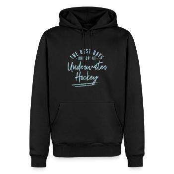 Les meilleurs jours se passent Proverbes sur le hockey sous-marin - Sweat à capuche Premium bio Homme - noir - Devant - Nico (187cm)