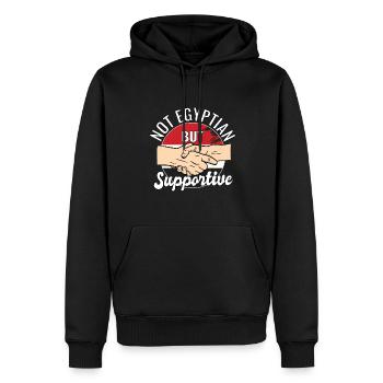 Pas égyptien mais un voyageur de campagne solidaire - Sweat à capuche Premium bio Homme - noir - Devant - Nico (187cm)