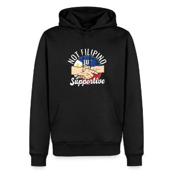 Pas philippin mais voyageur de campagne solidaire - Sweat à capuche Premium bio Homme - noir - Devant - Nico (187cm)
