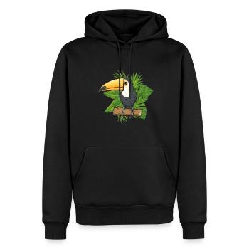 Toucan Bird Rainforest - Sweat à capuche Premium bio Homme - noir - Devant - Nico (187cm)