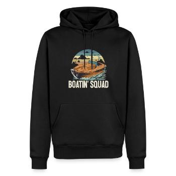 Bateau à moteur équipage Ponton Boatin Squad Lake Life - Sweat à capuche Premium bio Homme - noir - Devant - Nico (187cm)