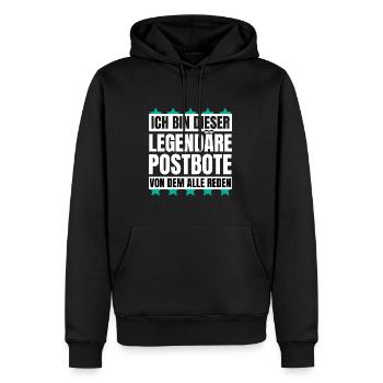 Ich bin dieser legendäre Postbote - Männer Premium Bio Hoodie - Schwarz - Vorne - Nico (187cm)