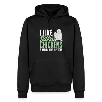 Seidenhuhn Poulet soyeux - Sweat à capuche Premium bio Homme - noir - Devant - Nico (187cm)
