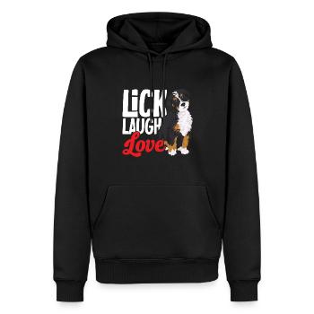 Bernedoodle Hund - Männer Premium Bio Hoodie - Schwarz - Vorne - Nico (187cm)