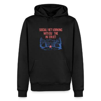 Réseautage sans amis de camping sur Internet - Sweat à capuche Premium bio Homme - noir - Devant - Nico (187cm)