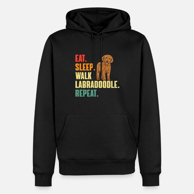 Labradoodle Hund - Männer Premium Bio Hoodie - Schwarz