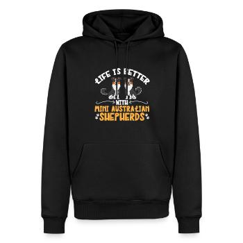 Miniature Australian Shepherd - Männer Premium Bio Hoodie - Schwarz - Vorne - Nico (187cm)
