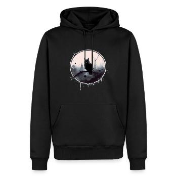 Night owl - Men’s Premium Organic Hoodie - black - Front - Nico (187cm)