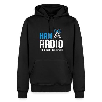 Antenna Ham Radio It's A Contact Sport Network Fre - Männer Premium Bio Hoodie - Schwarz - Vorne - Nico (187cm)