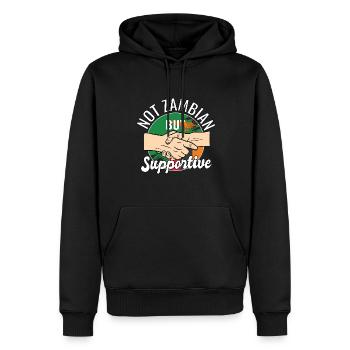 Pas zambien mais un voyageur de campagne solidaire - Sweat à capuche Premium bio Homme - noir - Devant - Nico (187cm)