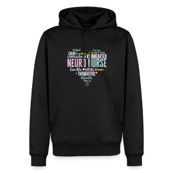Neurologie, Infirmière, Cerveau, Neurologue - Sweat à capuche Premium bio Homme - noir - Devant - Nico (187cm)