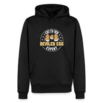 Stuffed Eggs Deviled Eggs - Men’s Premium Organic Hoodie - black - Front - Nico (187cm)