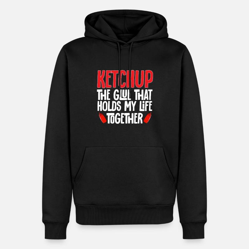 Ketchup Ketchup à la tomate - Sweat à capuche Premium bio Homme - noir