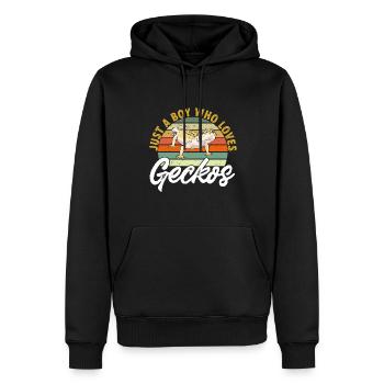 Leopardgecko Reptil Haustier Gecko - Männer Premium Bio Hoodie - Schwarz - Vorne - Nico (187cm)