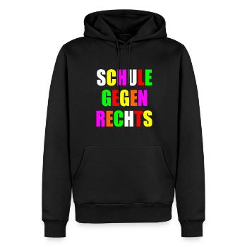 Schule gegen rechts - Männer Premium Bio Hoodie - Schwarz - Vorne - Nico (187cm)