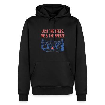 Just the Trees Me & the Breeze Camping Introverti - Sweat à capuche Premium bio Homme - noir - Devant - Nico (187cm)