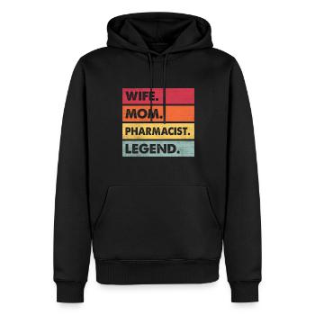 Pharmacie Pharmacien agréé Médecine Medikamen - Sweat à capuche Premium bio Homme - noir - Devant - Nico (187cm)