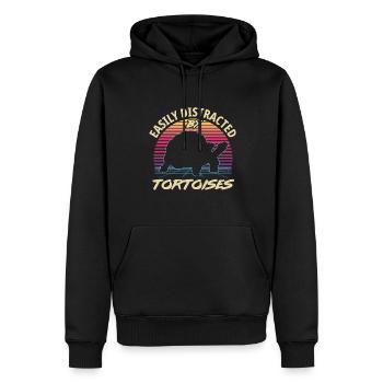 Retro 80s Style Vintage Tortoise Turtle - Männer Premium Bio Hoodie - Schwarz - Vorne - Nico (187cm)