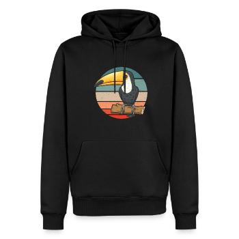 Toucan Bird Rainforest - Sweat à capuche Premium bio Homme - noir - Devant - Nico (187cm)