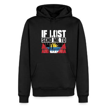 Antigua und Barbuda Flagge - Männer Premium Bio Hoodie - Schwarz - Vorne - Nico (187cm)