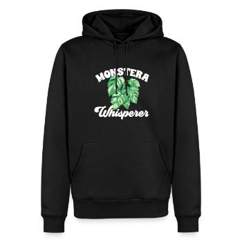 Monstera Deliciosa Albo Plante d’intérieur botanique - Sweat à capuche Premium bio Homme - noir - Devant - Nico (187cm)