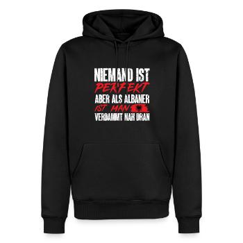 Albanische Flagge Albanischer Adler Shqiponja - Männer Premium Bio Hoodie - Schwarz - Vorne - Nico (187cm)