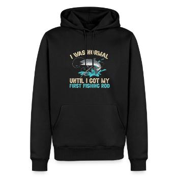 Pêche au saumon Pêcheur de saumon - Sweat à capuche Premium bio Homme - noir - Devant - Nico (187cm)
