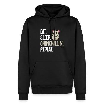 Chinchilla - Männer Premium Bio Hoodie - Schwarz - Vorne - Nico (187cm)