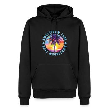 Visite d’Amsterdam colorée - Sweat à capuche Premium bio Homme - noir - Devant - Nico (187cm)