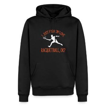 Joueur de racquetball Racquetball - Sweat à capuche Premium bio Homme - noir - Devant - Nico (187cm)