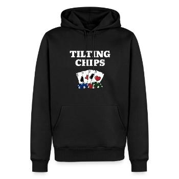 Tilting Chips Gambler Casino Jeu de hasard - Sweat à capuche Premium bio Homme - noir - Devant - Nico (187cm)