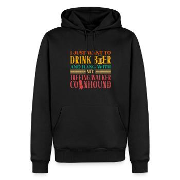 Treeing Walker Coonhound - Männer Premium Bio Hoodie - Schwarz - Vorne - Nico (187cm)