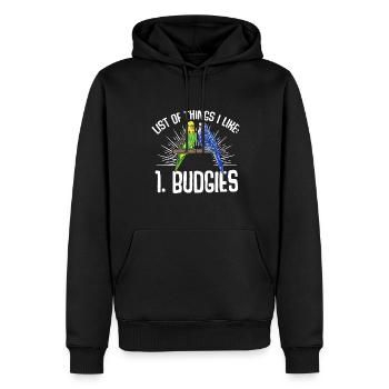 Wellensittich Sittich Vogel Haustier Geschenk - Männer Premium Bio Hoodie - Schwarz - Vorne - Nico (187cm)