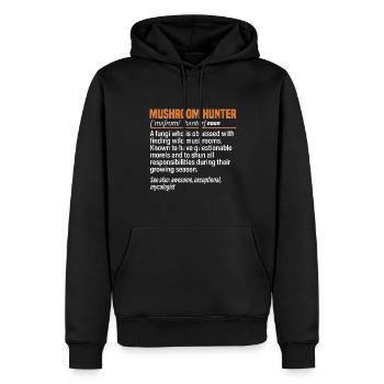 Cueillette de champignons Cueillette de champignons Cueillette de champignons - Sweat à capuche Premium bio Homme - noir - Devant - Nico (187cm)