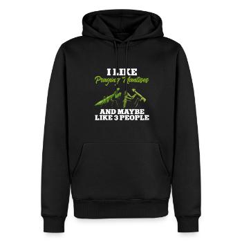 Mante religieuse, collectionneur d’insectes, entomologiste - Sweat à capuche Premium bio Homme - noir - Devant - Nico (187cm)