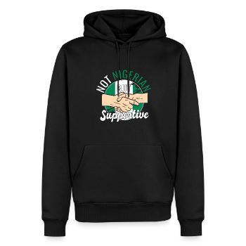 Pas nigérian mais un voyageur de campagne solidaire - Sweat à capuche Premium bio Homme - noir - Devant - Nico (187cm)