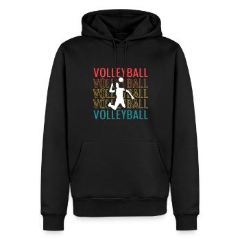 Volleyball Rétro Hommes Spiker Vintage - Sweat à capuche Premium bio Homme - noir - Devant - Nico (187cm)